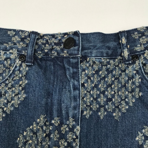 Sibling London Distressed Jean Midi Skirt M - Picture 3 of 8